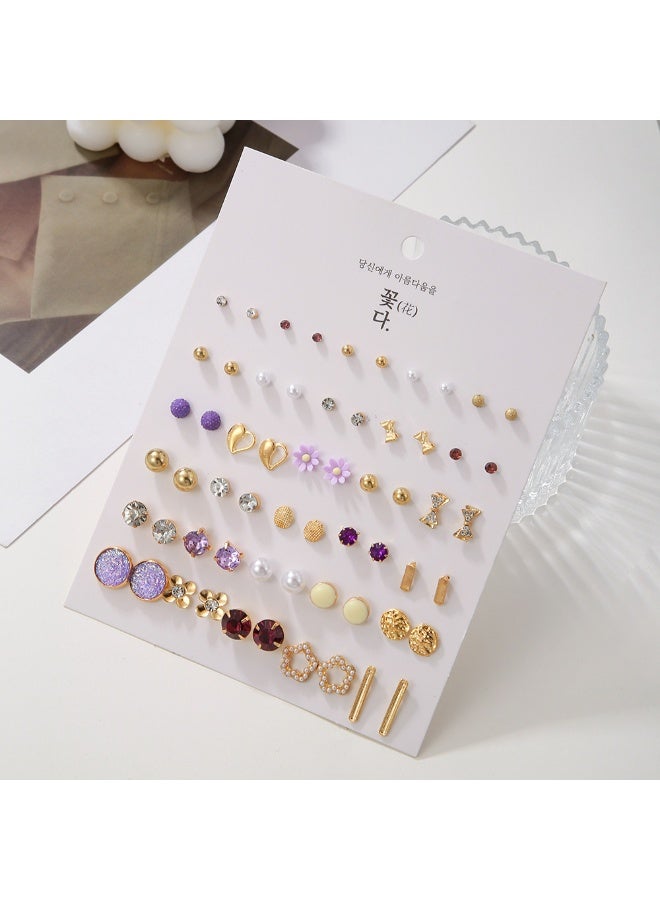 Fashion 30 Pairs Earrings Combo Set Latest Stylish Crystal Pearl Earrings for Women and Girls - Image 2